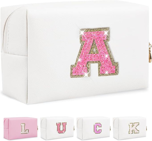 Personalized initial letter makeup bag,