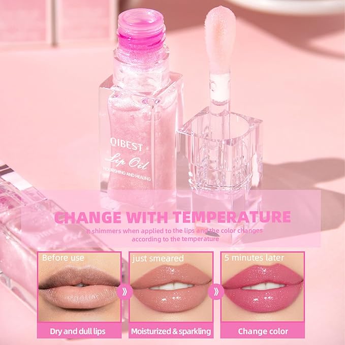 Sulily Magic Color Changing Moisturizing Lip Glow Oil,Plumping Lip