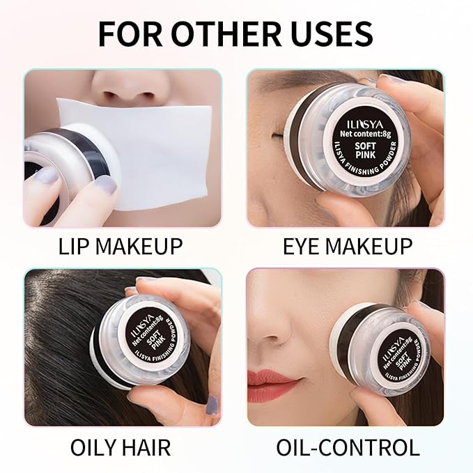 Setting Powder Lightweight Loose Powder Finishing Powder Long-Lasting (Light Coffee/Natural) 0.28 Oz