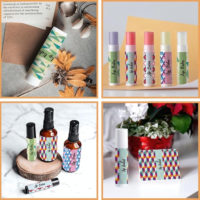 OLYCRAFT 100Pcs Self-Adhesive Lip Balm Tag