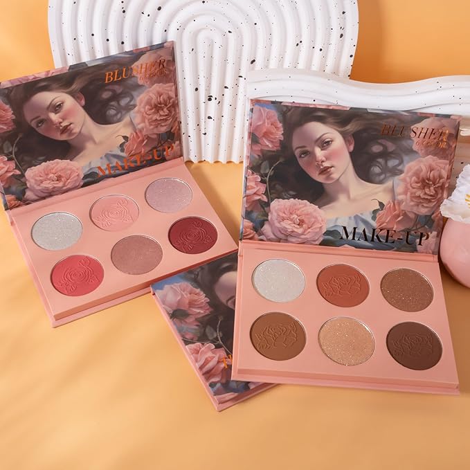 Radiant Rosé Blush Palette - 6 Shades, Fresh Up Palette