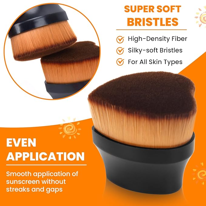 Sunscreen Applicator for Kids, Travel Size and Portable Sunblock Buddy Brush Set, Buddies Sunscreen Applicator with Cleaning Mat, Sun Lotion Applicator Sun Cream Brush Black (2 Pack)