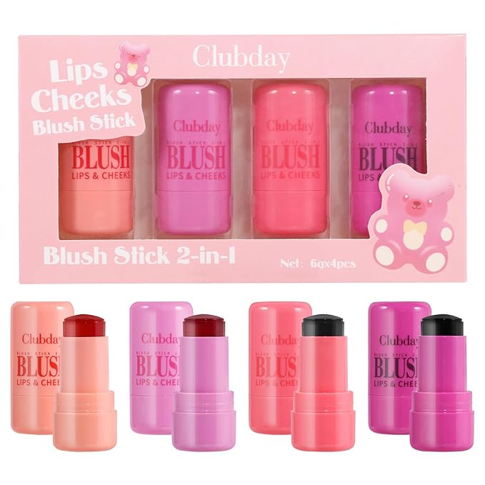 4 Color Milk Jelly Blush Stick, Cooling Water Cruelty Free.