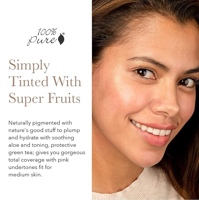 100% PURE Water Foundation Full Coverage Hydrating Makeup, Fl Oz