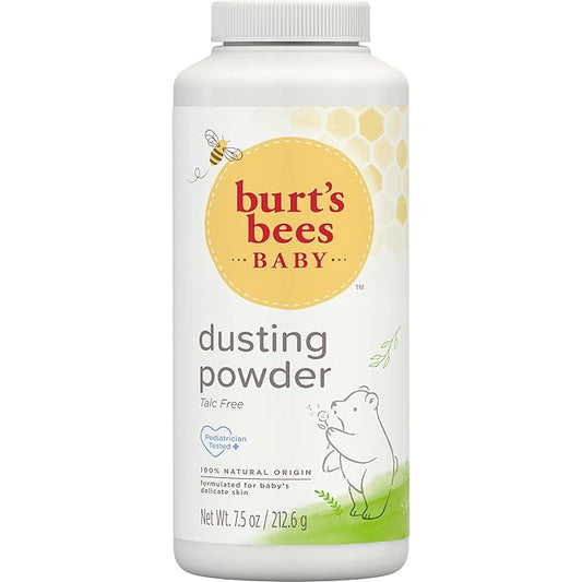 Burt's Bees Baby Dusting Powder, Mothers Day Gifts, Talc Free and Hypoallergenic for Safe and Gentle Comfort, 100% Natural Origin, Pediatrician Tested, 7.5 Oz