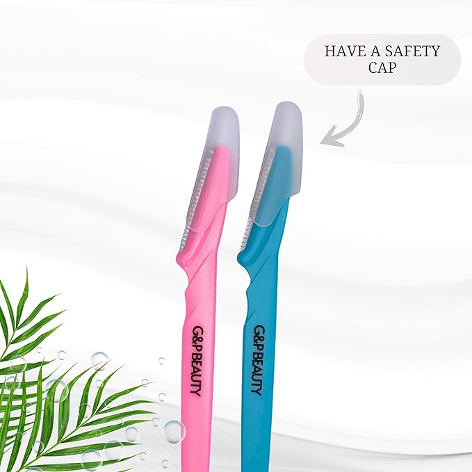 G&P BEAUTY Precision Face & Eyebrow Dermaplaning Kit - 3 Exfoliating Razors with Precision Covers for Women, ideal Gift.