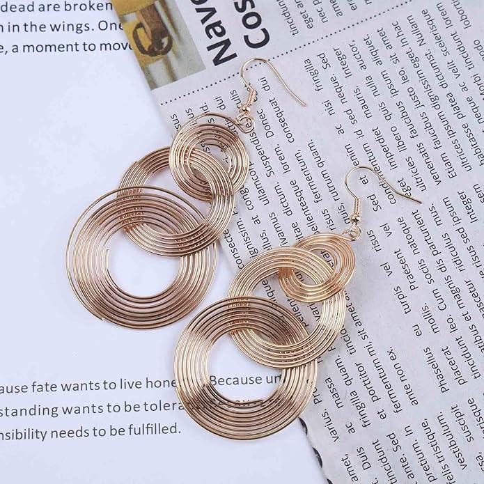 Punk Exaggerated Circle Drop Earring Long