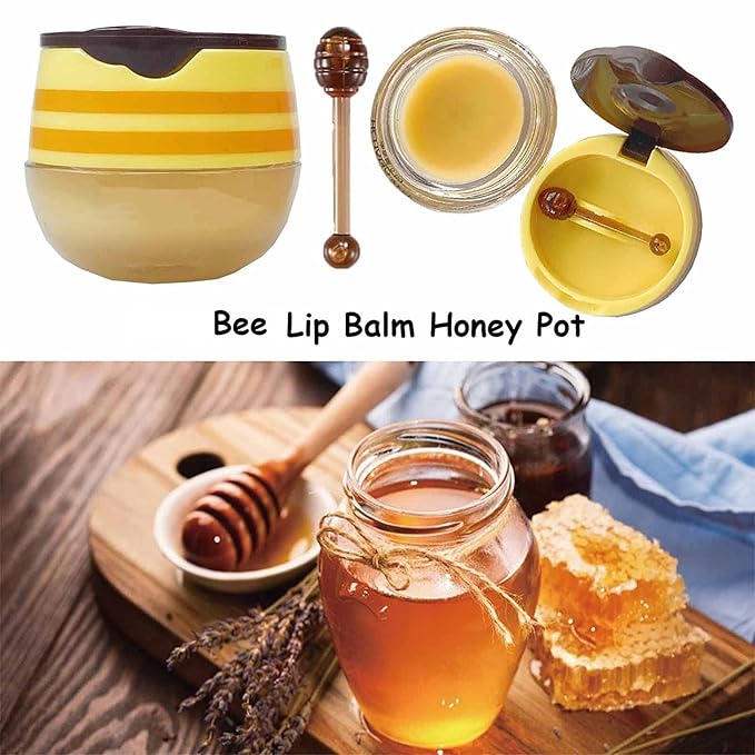 2PCS Bee Lip Balm Honey Pot, Sleeping