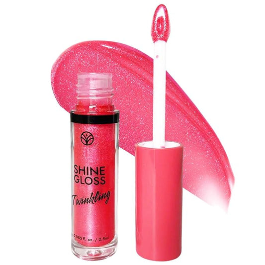 Pink Lip gloss Lip Plumper Gloss Shimmer High Shine Lip Gloss Moisturizing Tinted Lip Gloss Long Lasting Waterproof Lip Oil (04# Magenta Shimmer)