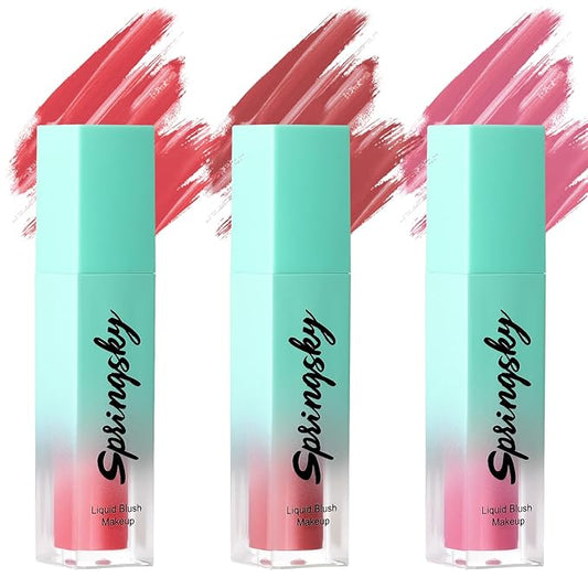 3Pcs Liquid Blush for Cheeks, Soft Moisturizing Matte
