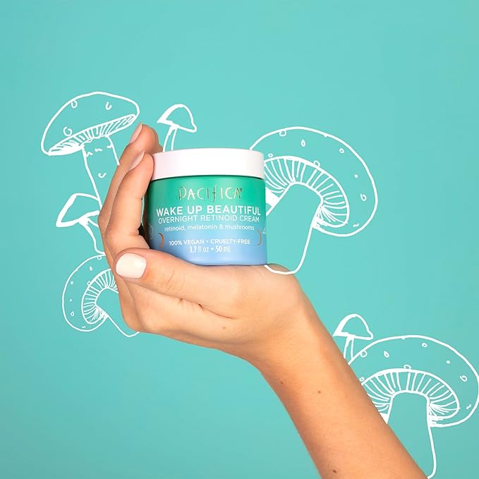 Pacifica Beauty Wake Up Beautiful Retinoid Eye Cream & Overnight Retinoid Cream Set, Skincare, Moisturizer, Face Cream, For Dry, Aging, Sensitive Skin, Vegan, 0.5 fl oz and 1.7 fl oz (Set of 2)