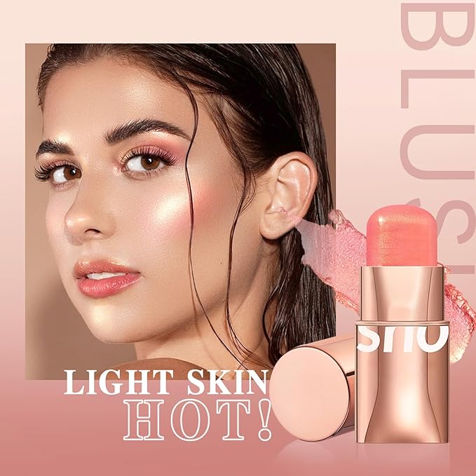 Blush Stick for Cheeks Makeup,Waterproof Cream Blush Face