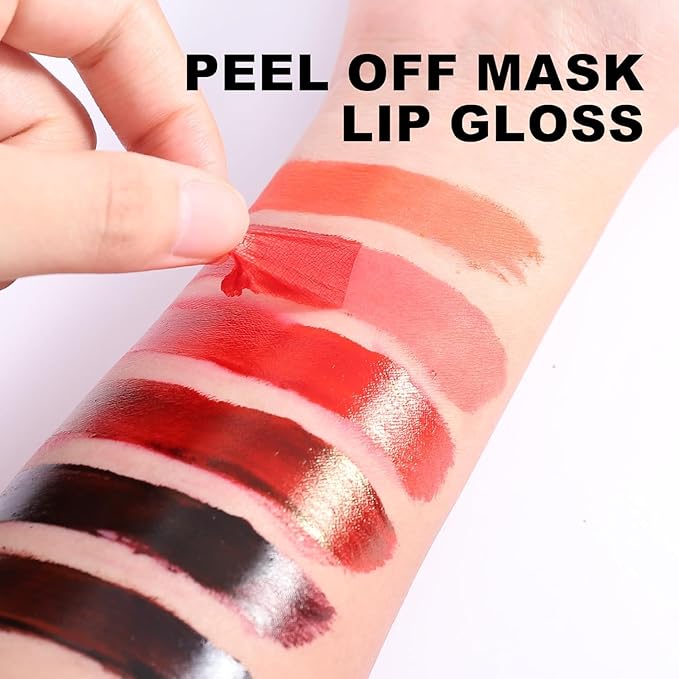 Peel Off Lip Tint, Wipe-On Colour Liquid Lipsticks, Tattoo Glaze, Matte High Pigment Long Wear Waterproof Contour Stain, Non Smudge Transfer Proof Tear-off Gross (#04, 0.12 floz)