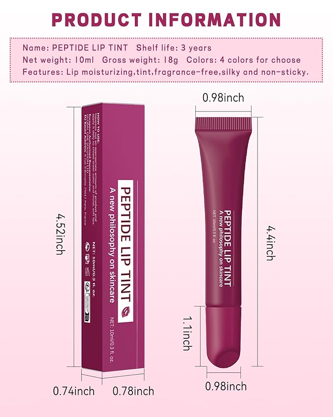Tinted Lip Balm-1Pcs Rose Gray Peptide Hydrating Lip