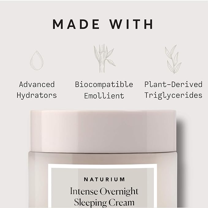 Naturium Intense Overnight Sleeping Cream Jumbo, Hydrating & Anti-Aging Face Moisturizer, 3 oz