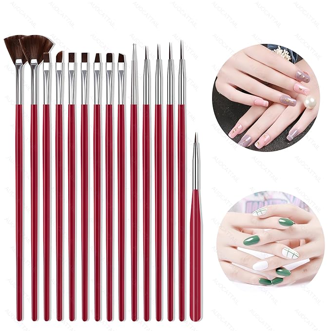 Auocattail 15 pcs nail brushes