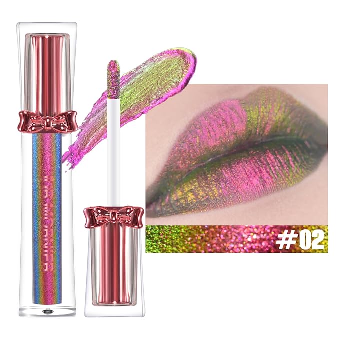 Super Stay Lip Gloss,Multichrome Colorstay Overtime Lipcolor,Highly Pigmented Instant Glitter Liquid Lip Makeup,0.12 Fl Oz (02, 3.5ml)