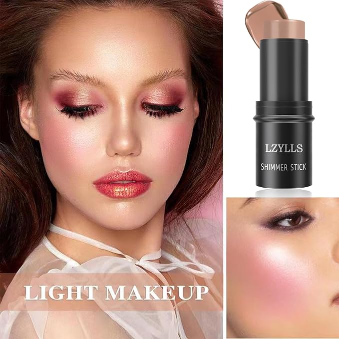 Cream Blush Stick with Brush,Waterproof Multi Cream Blush Skin Q4