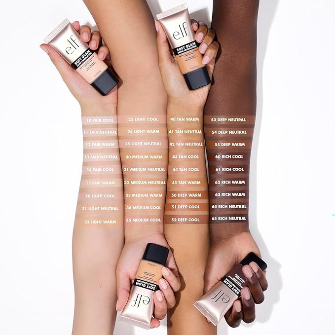 e.l.f. Soft Glam Foundation, Medium Coverage, Long-Lasting & Deep Warm