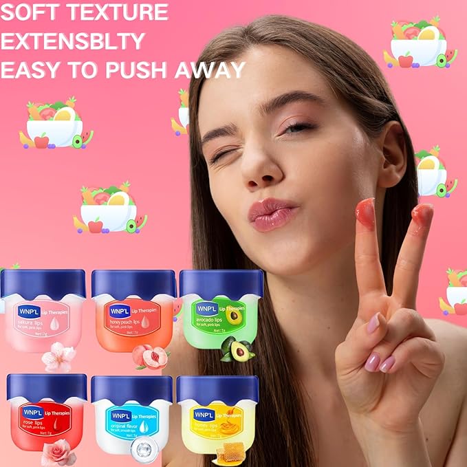 Lip Balm Set, 6Pcs Fruit Moisturizing