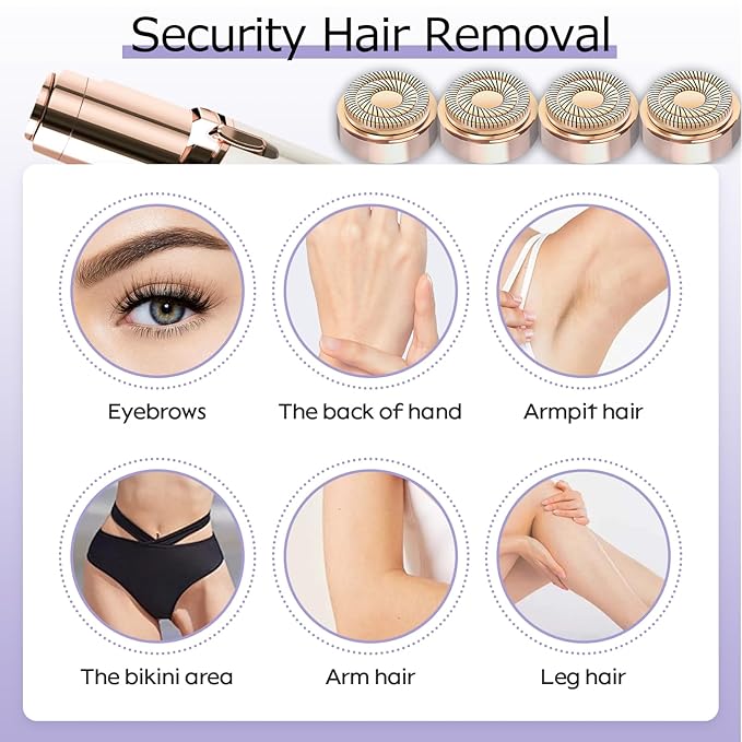 Generation 2 Replacement Heads for Flawless Facial Hair Remover Replacement Heads,Suitable for Flawless Replacement Heads Gen 2 for Flawless Facial Hair Remover for Women,As Seen On TV.(4 Pack)