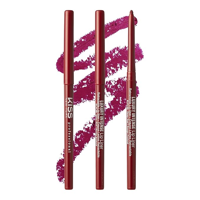 Professional Lip Liner, Long-Lasting Luxury Intense Lipliner, Creamy Retractable Easy to Use Richly Pigmented Lip Liner Pencil 3 PCS (Deep Red)