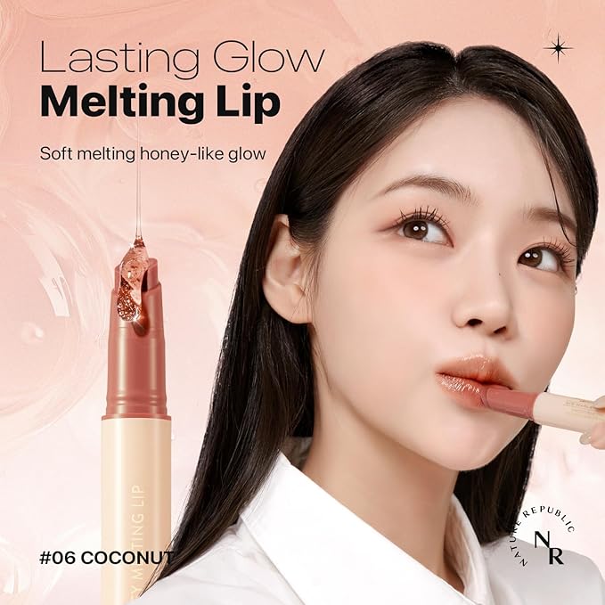 Nature Republic HONEY MELTING LIP (06 COCO) SOFT LIP STICK, Hydrating Gloss, Moisturizing balms, Sheer tint, Shine & Glowy Finish, korean make up
