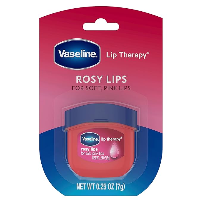 Vaseline Lip Therapy Rosy Lips 6-Pack – Moisturizing Lip Balm for Very Dry Lips in Mini Jars, 0.25 Oz Ea
