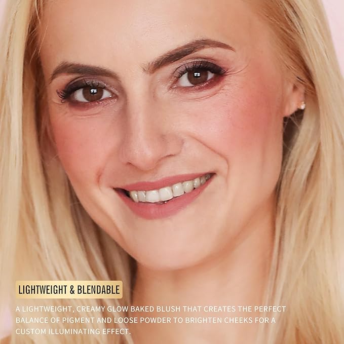 KIMUSE Baked Blush, Lighting Glow Marbleized Blush Powder Face