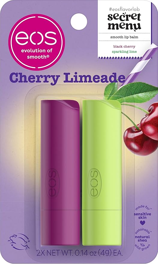 eos Flavor Lab Secret Menu Lip Balm - Cherry Limeade, Limited-Edition, Moisturizing, Hydrating, Dry Lips, Variety Pack, 0.14 oz, 2-Pack