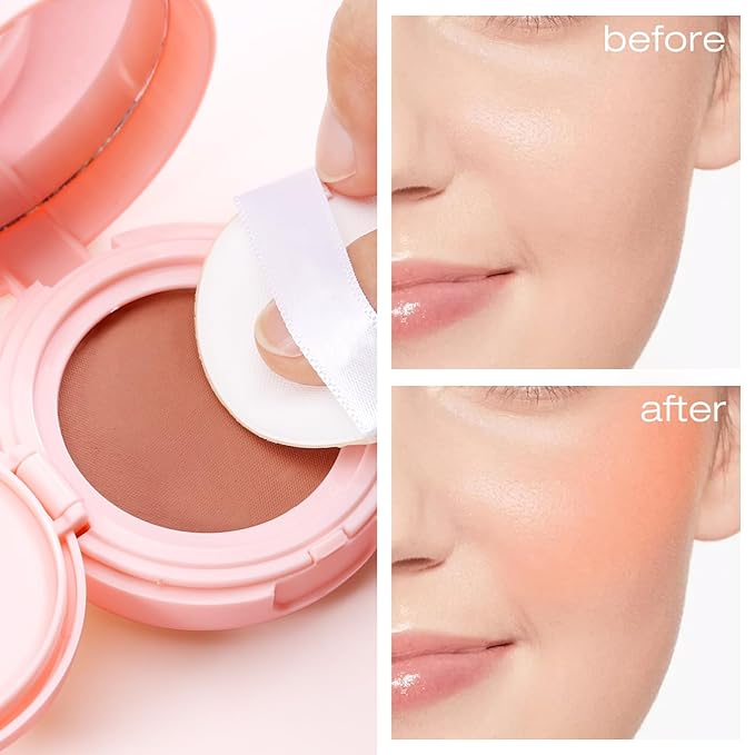 AFGHOZ Pink Cream Blush Powder, Matte Blush Shadow Mature Skin