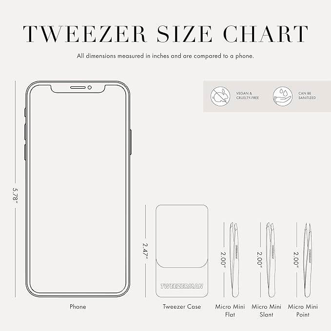 Tweezerman Hollygraphic Micro Mini Slant & Point Tweezer Set - Eyebrow Tweezers for Women and Men