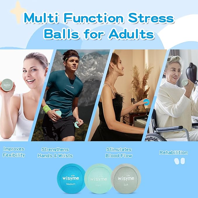 3Pack Stress Balls for Adults & 1Pack Twist