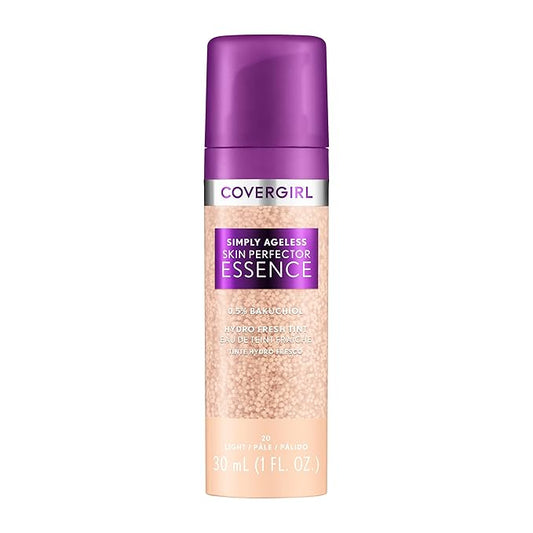 Covergirl Simply Ageless Skin Perfector Essence Foundation, 20 Vegan Formula, 1.0oz