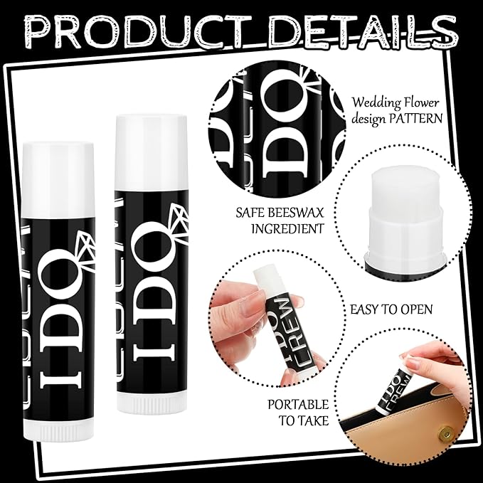 24 Pcs Bachelorette Lip Balm I (Black