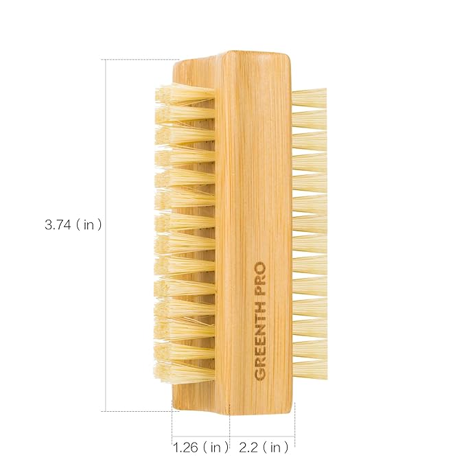 Bamboo nail brush??pcs two-side firm