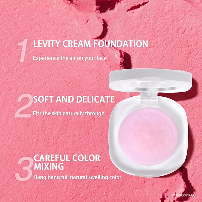Color Changing Blush,3-in-1 Warm Change Blush,Pink Cream Blush,Transparent Skin Tone(01+02)