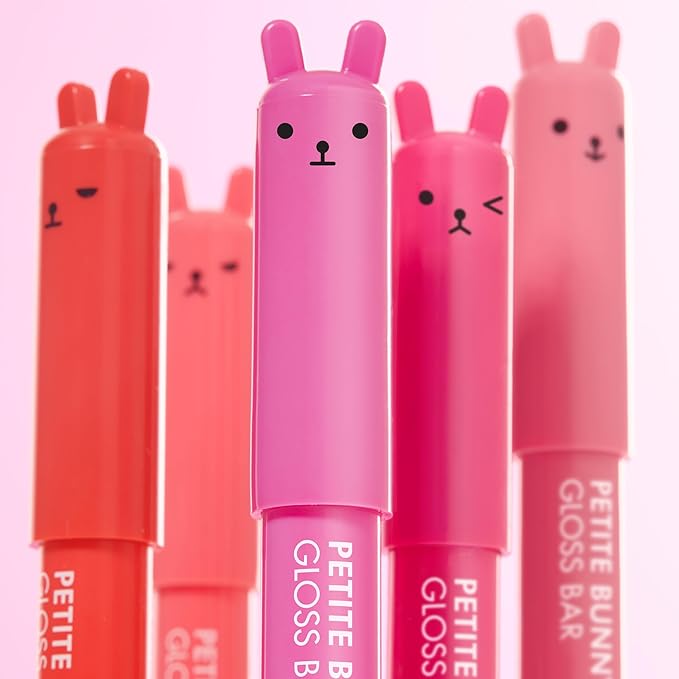 TONYMOLY Petit Bunny Lip Gloss for Women, Easter Basket Stuffer, Long Lasting Lip Crayon, Korean Lip Gloss, Vitamin E Enriched, Soften & Moisturize Lips, Juicy Peach