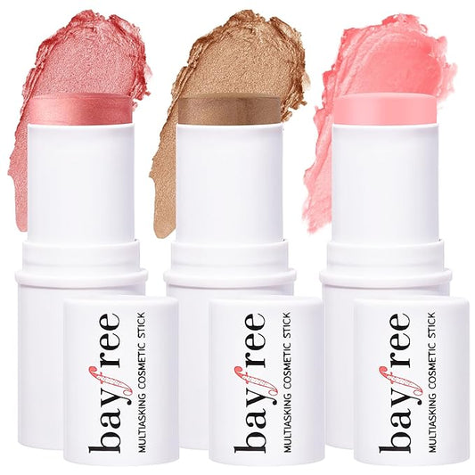 KIMUSE Multi Stick Trio Face Makeup, Cream Blush Skin,PEACHY PINK