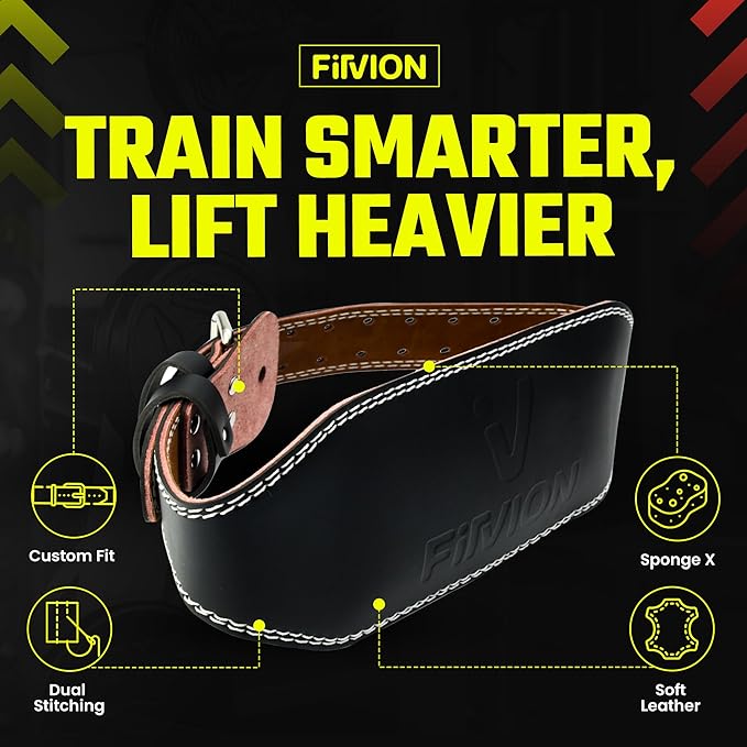 Genuine Leather Weight Lifting Belt With Free Wrist 6 Inch