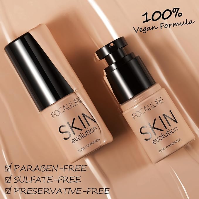 FOCALLURE 2 Pcs Liquid Foundation, Skin Evolution Foundation