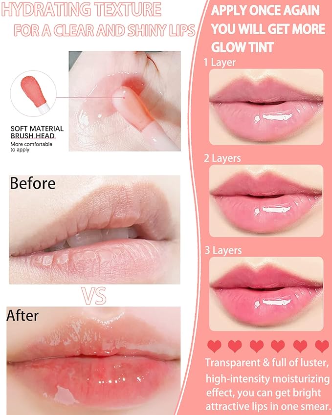 Plumping Lip Glow Oil,Hydrating Tinted Lip Gift