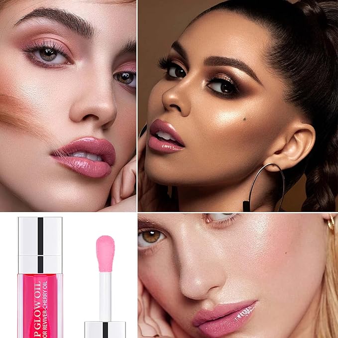 Lip Glow Oil,Clear Plumping Lip Oil Waterproof Glow