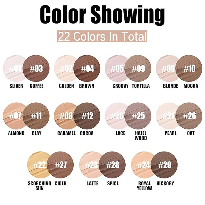 FOCALLURE 2 Pcs Mineral Cream Contour Stick,Moisturize Highlighter Illuminator Makeup,Medium-warm