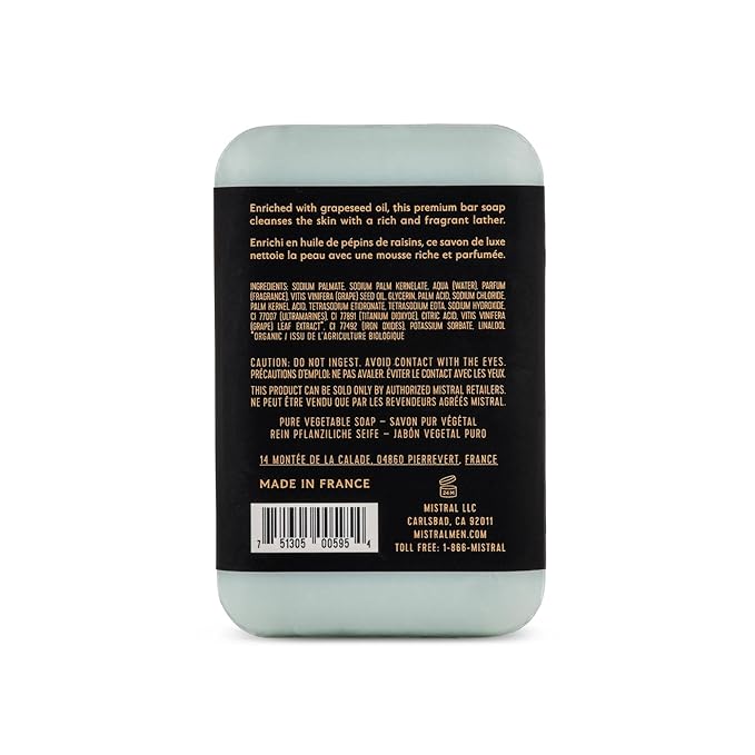 Mistral Bar Soap, Salted Gin, Large Bar