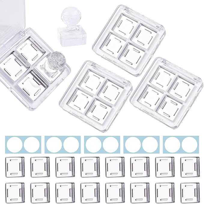 Framendino, 4 Sets Acrylic Empty Eye Shadow Pallet