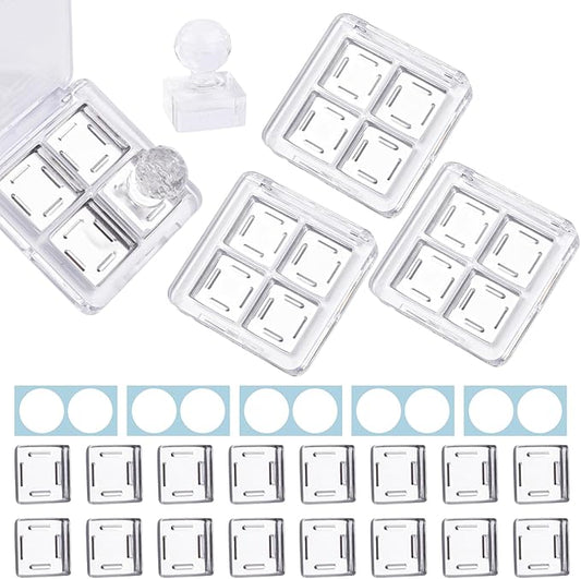 Framendino, 4 Sets Acrylic Empty Eye Shadow Pallet