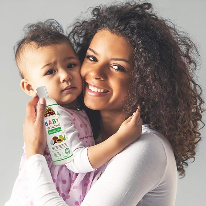 OKAY | All Natural Baby Shampoo | For All Hair Types | Cleanse, Nourish & Condition | With Papaya Extract | Free of Sulfate, Silicone & Paraben | 12 oz