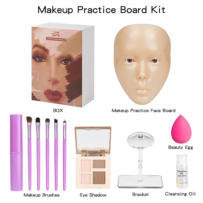 Makeup Practice Mannequin Face, 5d Reusable Silicone Makeup