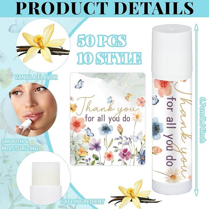 50 Pcs Inspirational Gifts Lip Balms Styles
